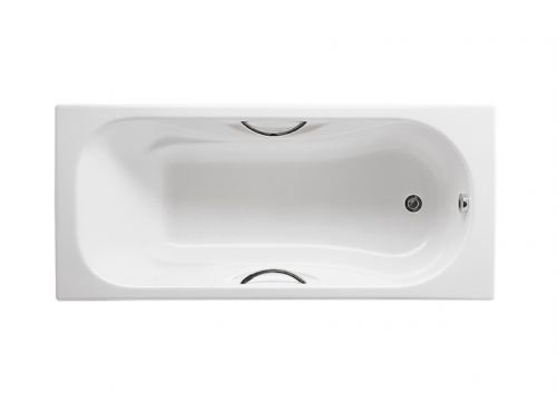 Roca MALIBU Чугунная ванна 160х75, противоскользящее покрытие, с отверстиями для ручек в Курганинске