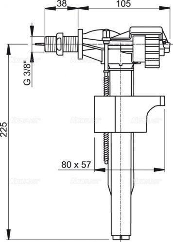 A15-3/8"Впускной механизм с боковой подводкой (для керамических бачков) Alca Plast в Курганинске